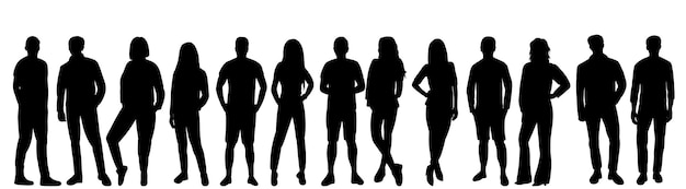 Silhouette people on white background