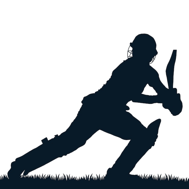 a silhouette of a person with a bat in their hand