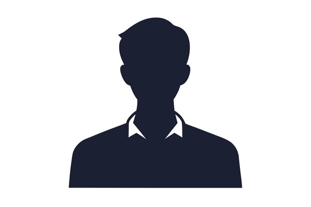 Silhouette of a Person with Short Hair Wearing a Collared Shirt