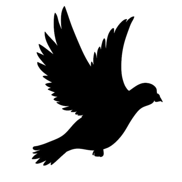 Silhouette of a pigeon Vector illustration black icon logo standing pigeon