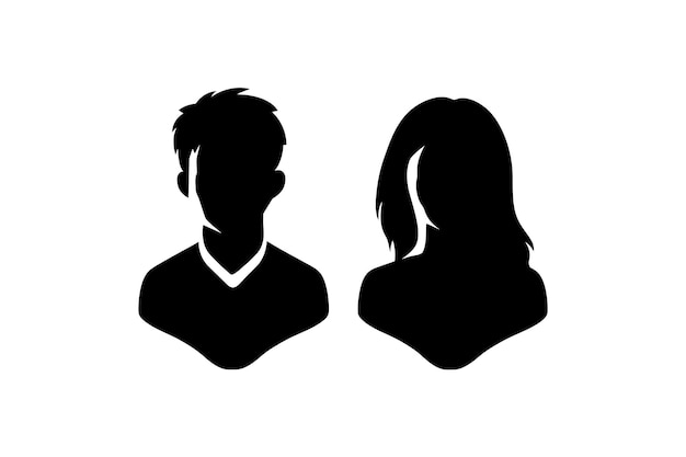 Silhouette Profile of a Male and Female Vector illustration design