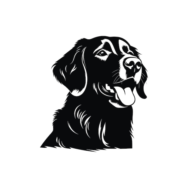 silhouette Retriever dog cute logo vector