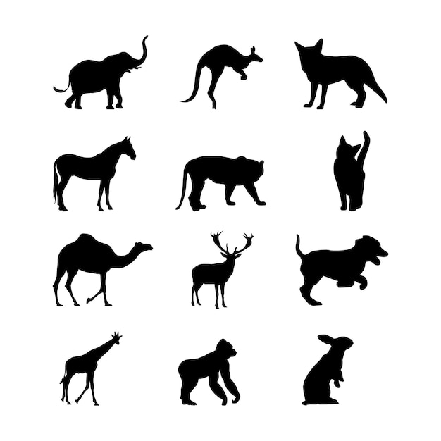 SILHOUETTE SET OF ANIMAL