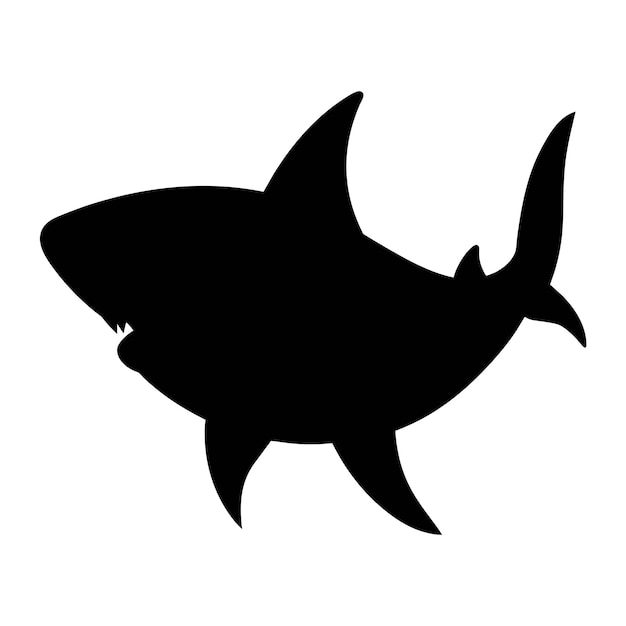 Vector silhouette of a shark isolated on white