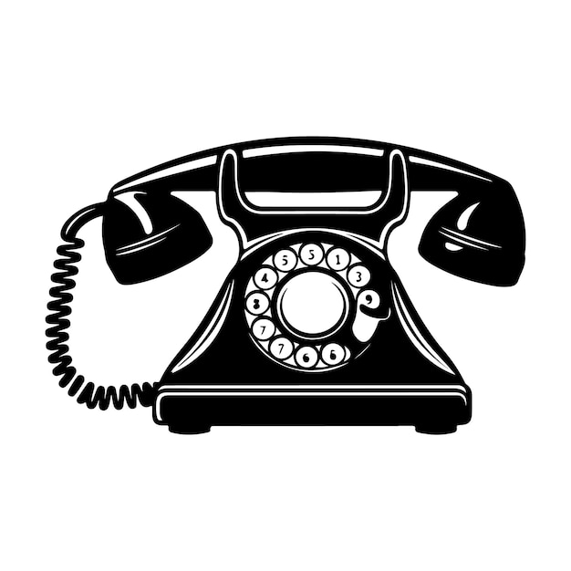 Silhouette of a Simple Vintage Phone clipart