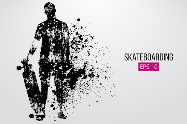 Silhouette of a skateboarder