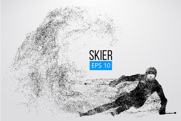 Silhouette of skier, slalom