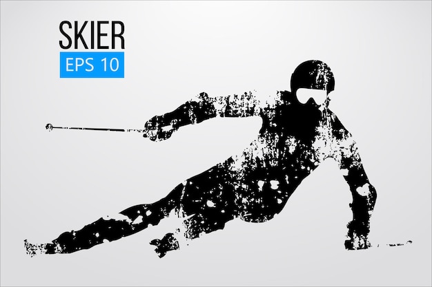 Silhouette of skier, slalom