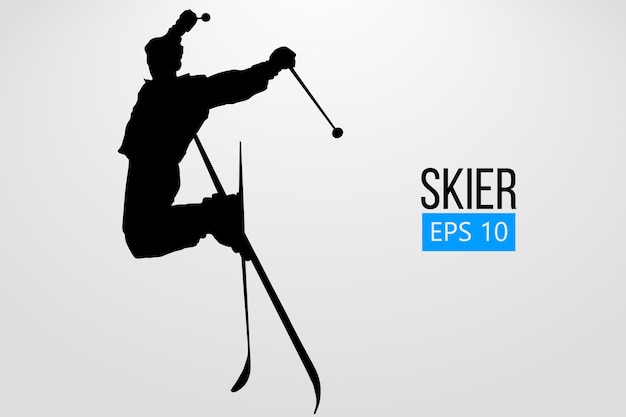 Silhouette of a skier