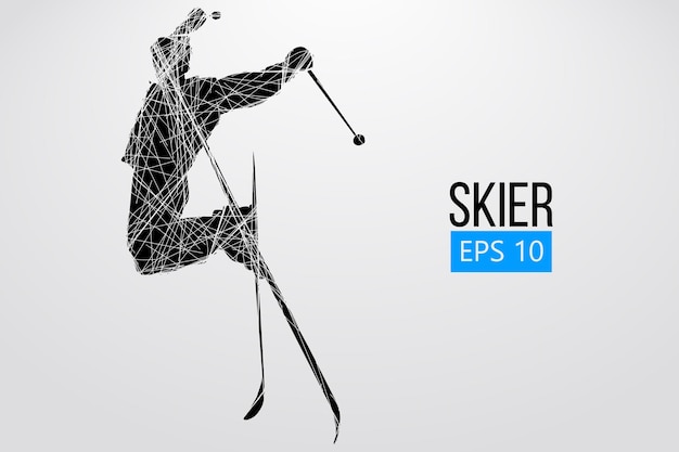 Silhouette of a skier