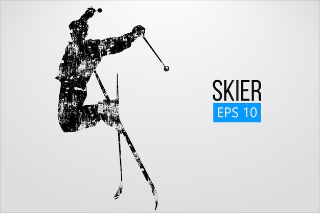 Silhouette of a skier