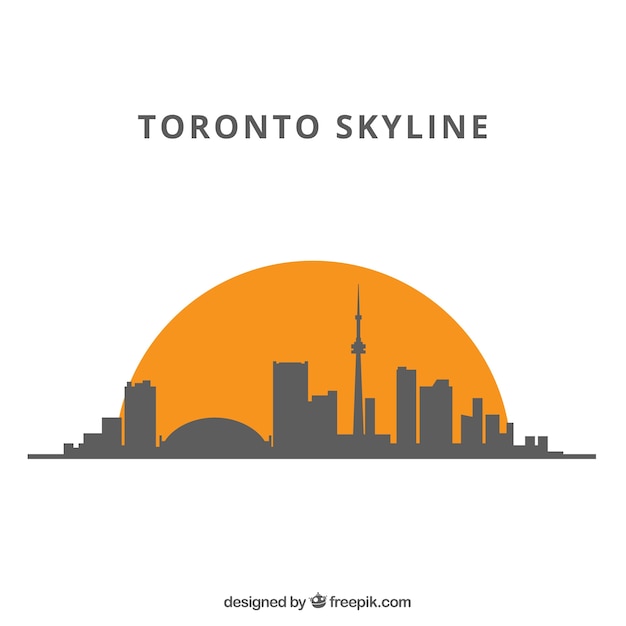 Silhouette skyline background in flat style