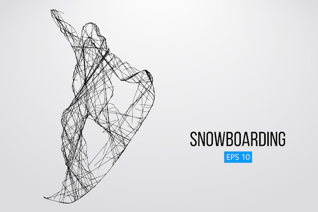 Silhouette of a snowboarder