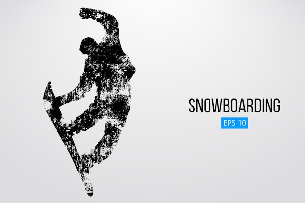 Silhouette of a snowboarder