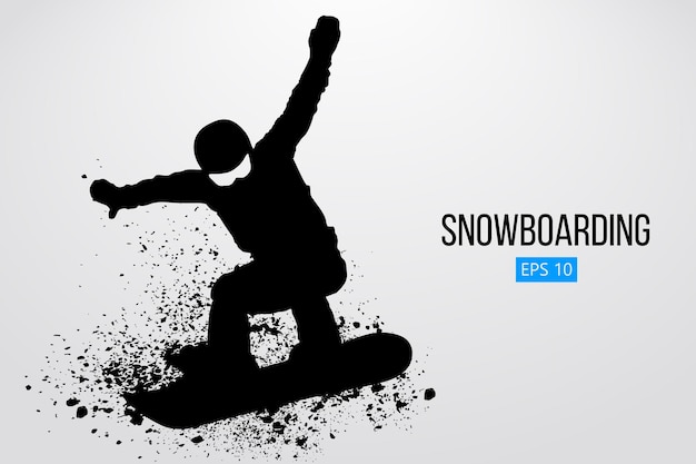 Silhouette of a snowboarder