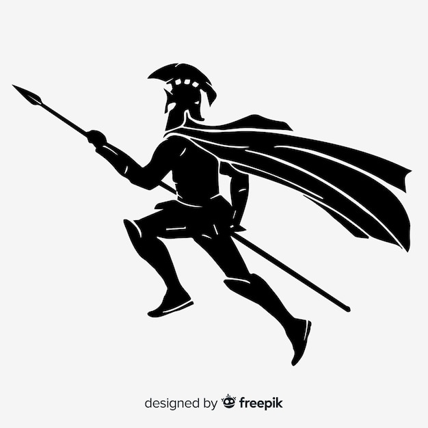 Silhouette of a spartan warrior