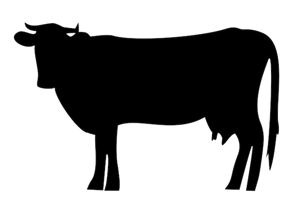 Silhouette of a standing cow a pet