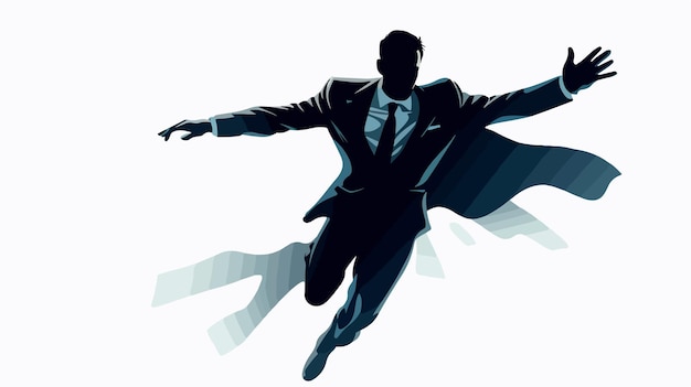 Silhouette Superhero Businessman in Suit