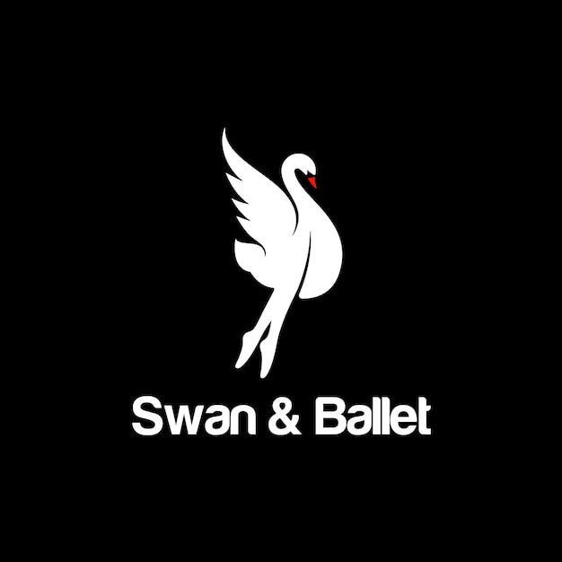 silhouette of swan and ballet logo