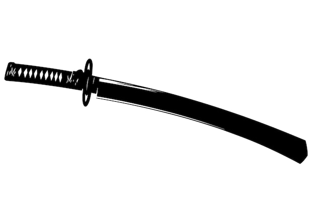 Vector silhouette of a tactical katana