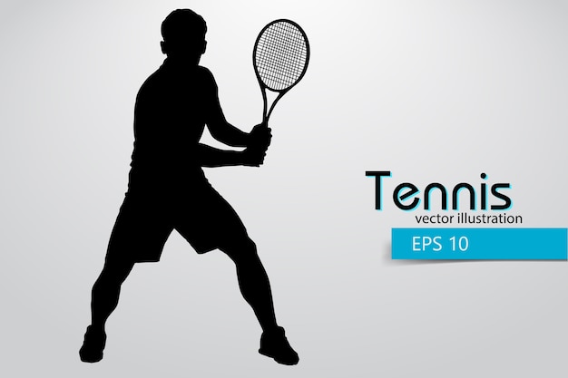 Silhouette of a tennis player