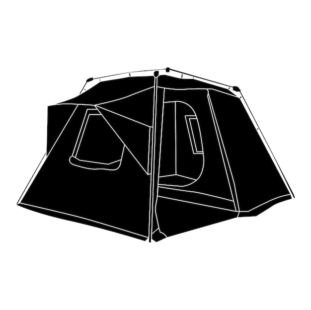 Silhouette of tent, hike