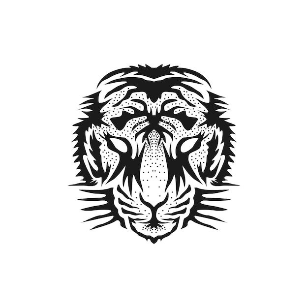 Silhouette tiger head design vector