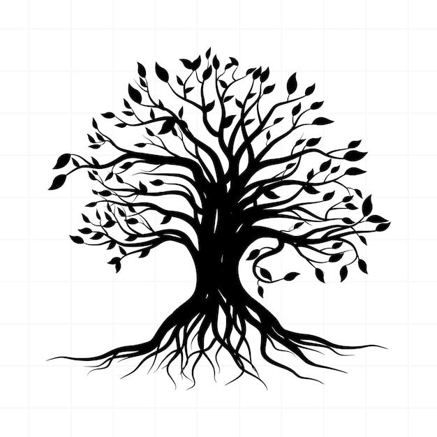 Silhouette Tree Life Vector Ornament Decorative