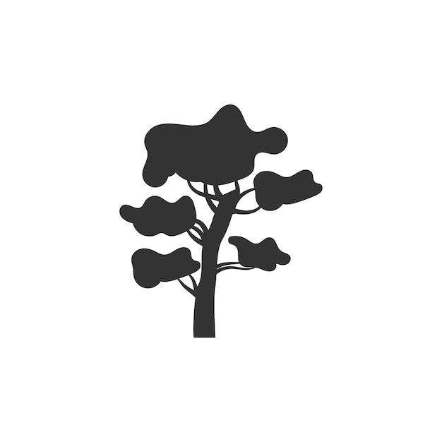 Silhouette tree logo icon vector illustration template design