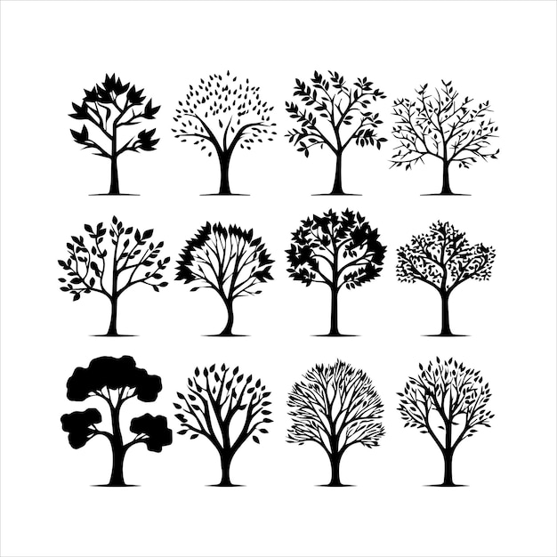 silhouette tree vector creative art tree vector