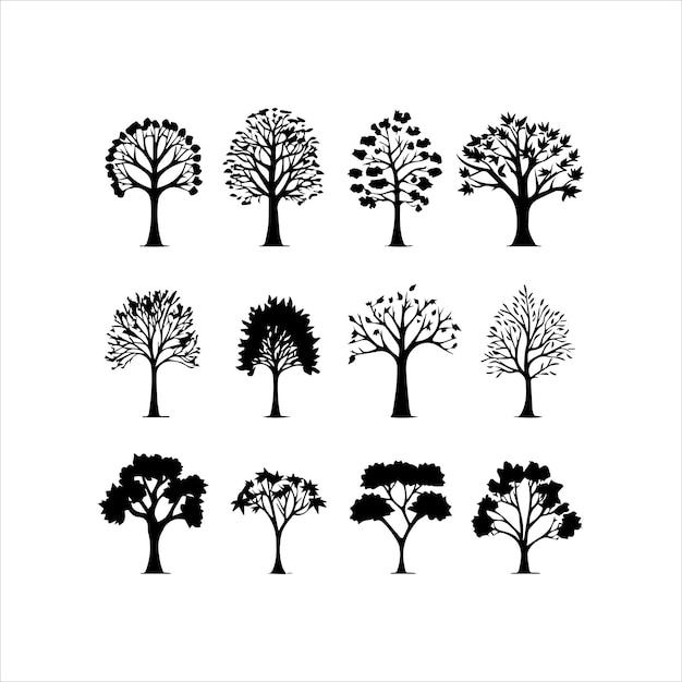 silhouette tree vector creative art tree vector