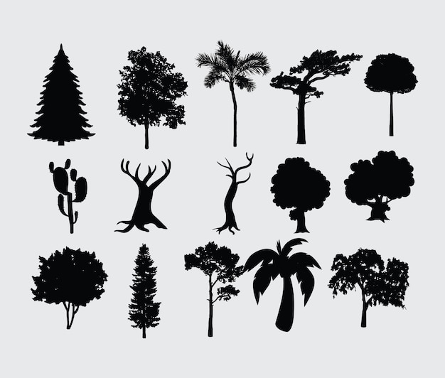 Silhouette tree vector