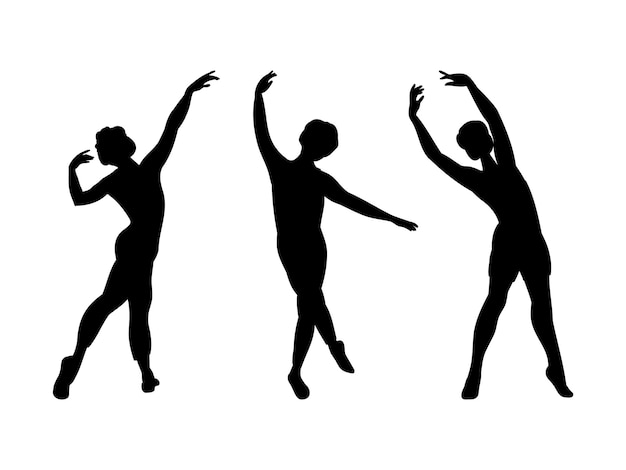 Silhouette of various man Ballet dancer, Classic Choreography dancer