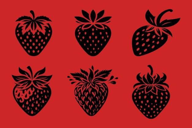 Silhouette Vector design of a Strawberries