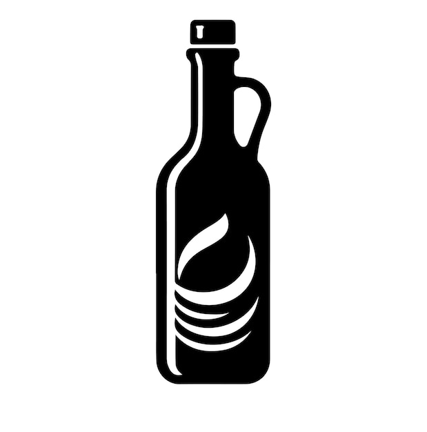 Silhouette vector icon with black color white background simple bottle or jar flat illustration