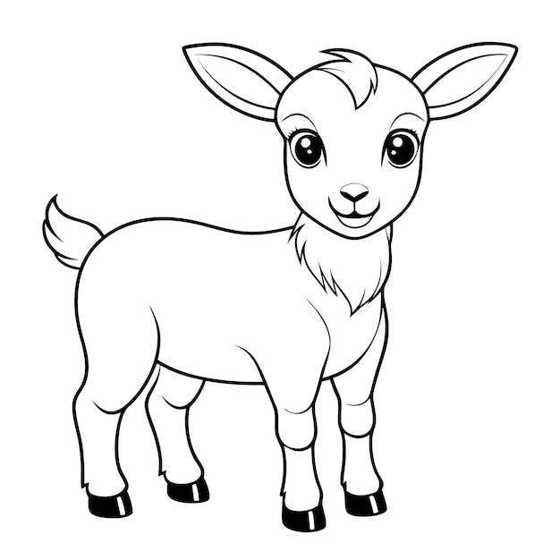 Vector silhouette vector illustration of cute goat