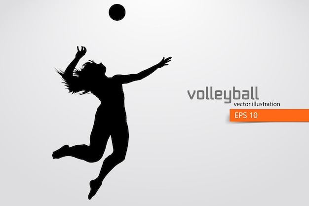 Silhouette of volleyball player, woman