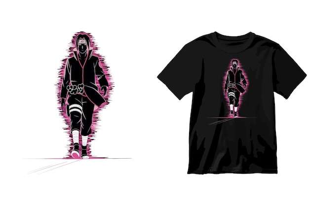 Vector silhouette walking dynamically tshirt design