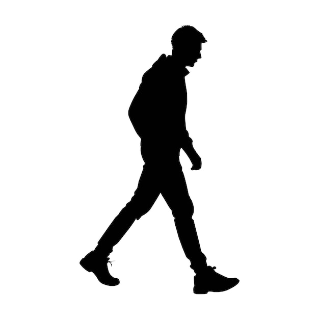 Vector silhouette of a walking man