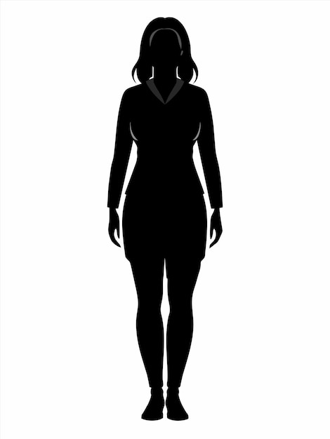 a silhouette of a woman in a dress and hat