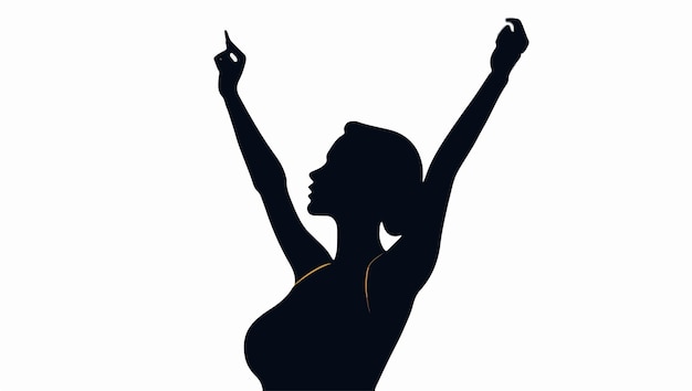 a silhouette of a woman with her arms raised