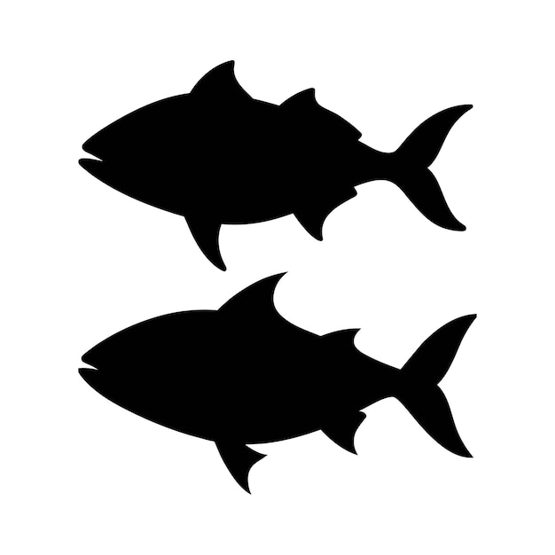 silhouette of a yellowtail fish on white