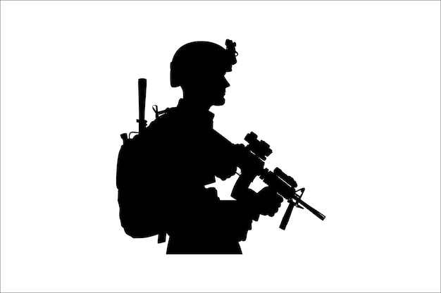 Vector silhouettes of army combat soldiers soldiers vector bundle silhouette veteran soldier vector