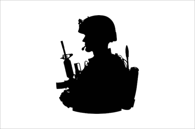 Vector silhouettes of army combat soldiers soldiers vector bundle silhouette veteran soldier vector