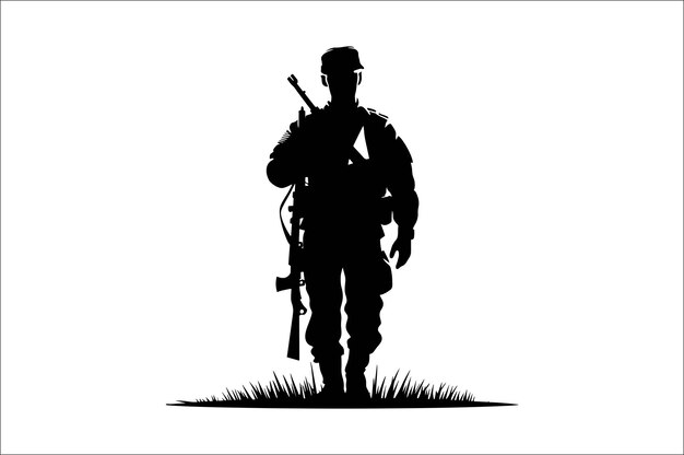 Vector silhouettes of army combat soldiers soldiers vector bundle silhouette veteran soldier vector