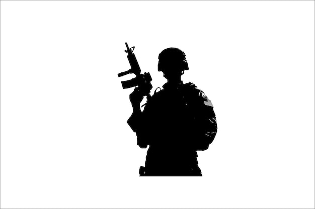 Vector silhouettes of army combat soldiers soldiers vector bundle silhouette veteran soldier vector