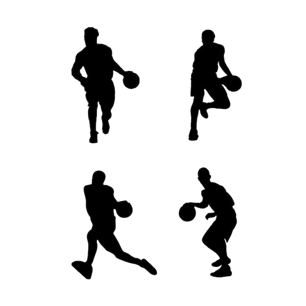 Silhouettes of basketball players