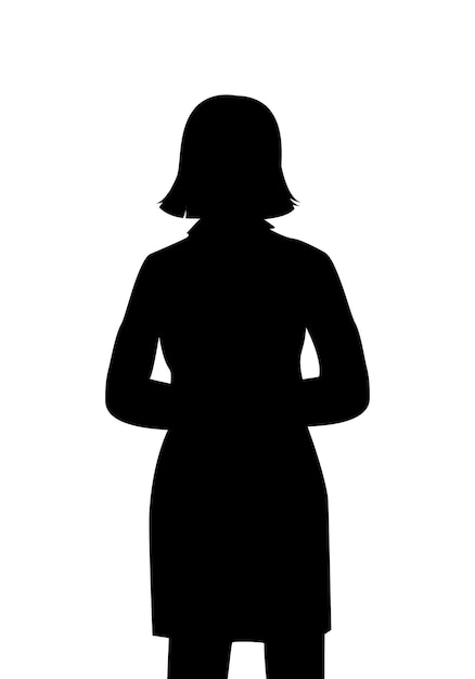 Silhouettes of girl professional people in suits