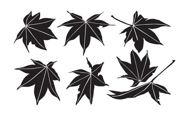 Vector silhouettes maple leaf icon maple leaf vector seamless maple leaf