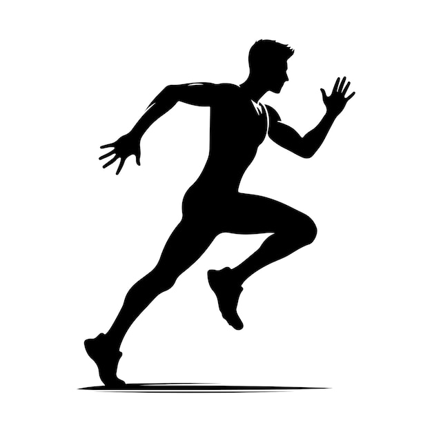 Vector silhouettes runners on sprint men vector black silhouettes runners sprint men on white background